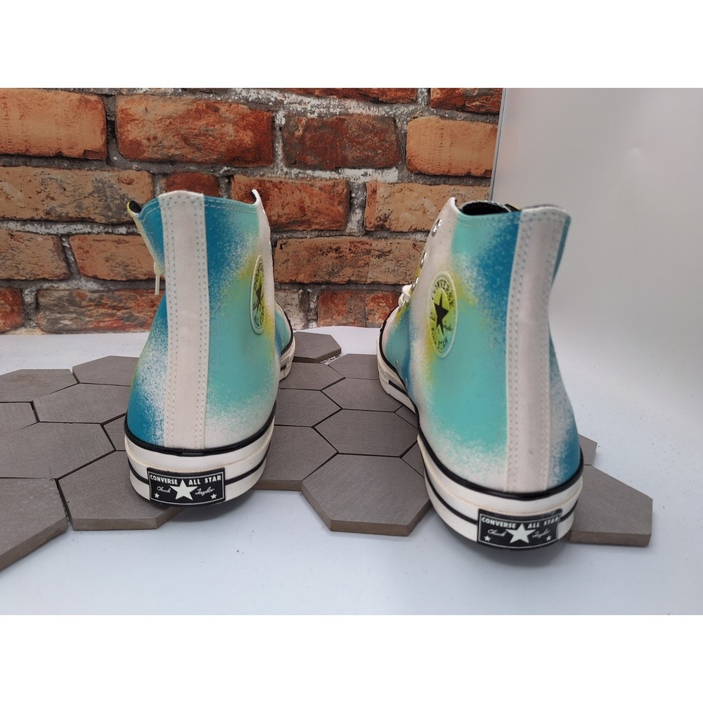Converse Chuck 70 Hi Blue Green Tie Dye Shoes Canvas Sneakers Men's Sz 15 Rare - Picture 7 of 11